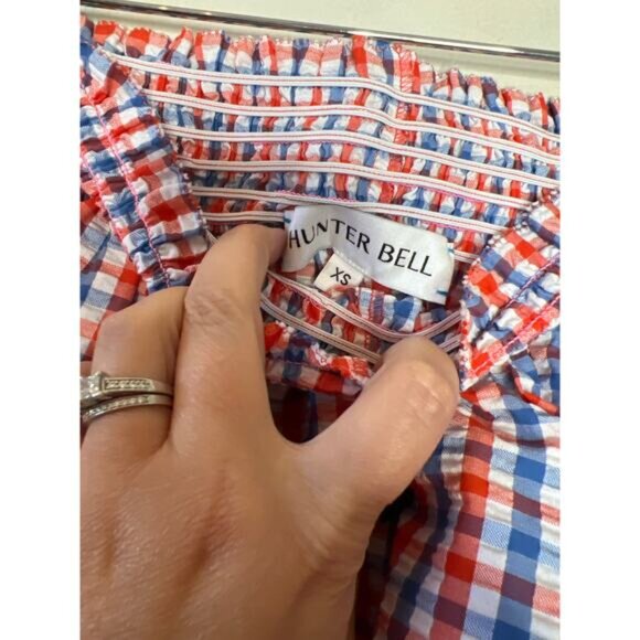 NEW Hunter Bell Smocked Waistband Loose Fit Jemma Short Gingham Size: XS - Picture 4 of 7